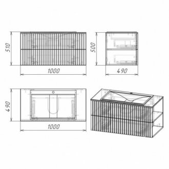 Мебель для ванной Stella Polar Дэрри 100 см бетон/цемент