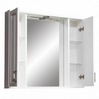 Зеркало со шкафчиком Stella Polar Кармела 90/С ольха белая