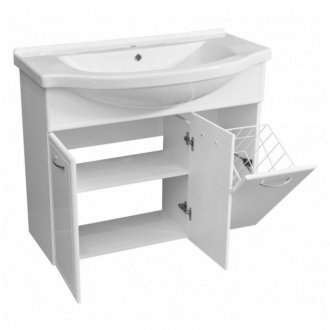 Мебель для ванной Stella Polar Концепт 90 см белая с корзиной