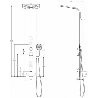 Душевая панель Taliente TA-G-A03Wcr+s