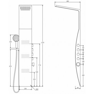 Душевая панель Taliente TA-G-A04Wcr