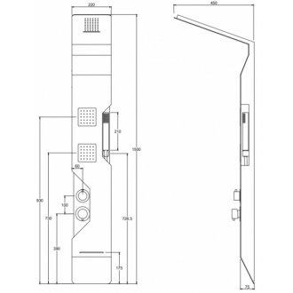 Душевая панель Taliente TA-G-A05B/Bb+s