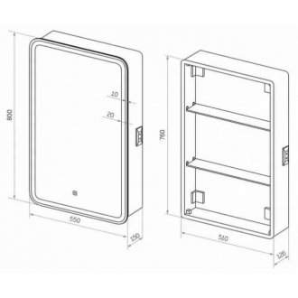 Зеркало-шкаф Taliente CBled 55 TA-CBled-EL5580L