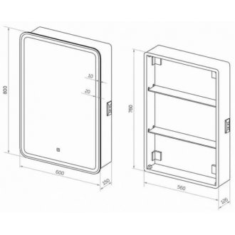 Зеркало-шкаф Taliente CBled 60 TA-CBled-EL6080L