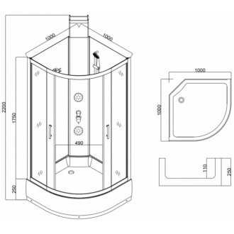 Душевая кабина Taliente TA-100CW 100x100