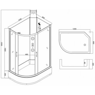 Душевая кабина Taliente TA-128CBR 120x80