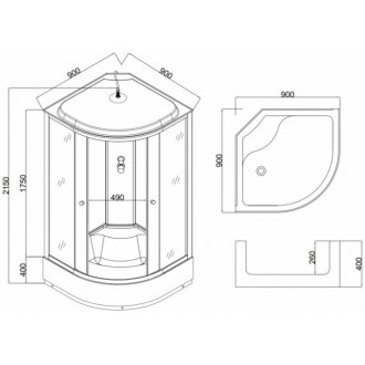 Душевая кабина Taliente TA-9090M 90x90