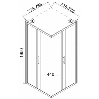 Душевой уголок Taliente TA-08082-1CB 80x80