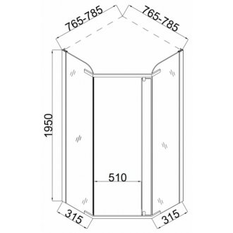 Душевой уголок Taliente TA-08083-1CP 80x80