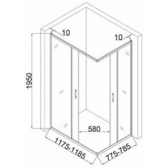 Душевой уголок Taliente TA-08120-1CP 120x80