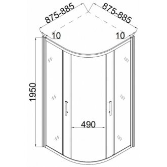 Душевой уголок Taliente TA-09091-1CB 90x90