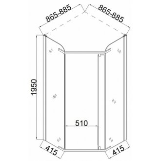 Душевой уголок Taliente TA-09093-1CP 90x90