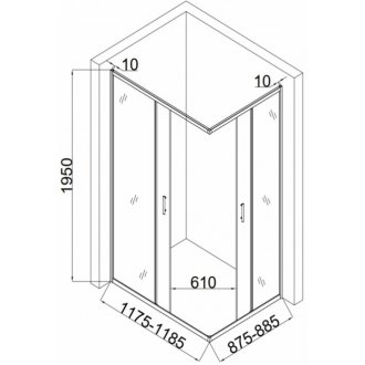 Душевой уголок Taliente TA-09120-1CP 120x90