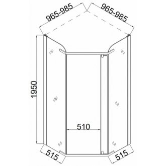 Душевой уголок Taliente TA-10103-1CP 100x100