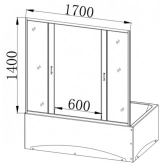 Душевая шторка на ванну Taliente TA-1714CP 170 см