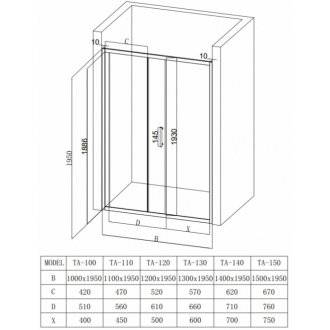 Душевая дверь Taliente TA-110-1CP 110 см