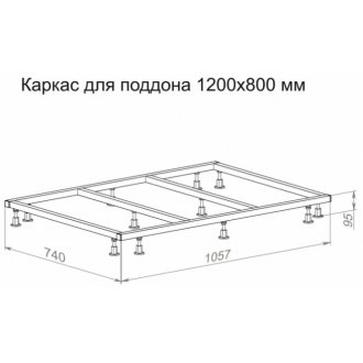 Каркас для поддона Taliente KARK-PSE-ST-120 Март 120x80