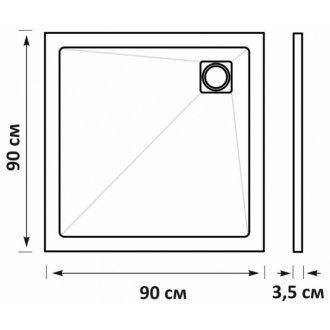 Поддон из искусственного мрамора Taliente PTA-ST-90Bstone 90x90