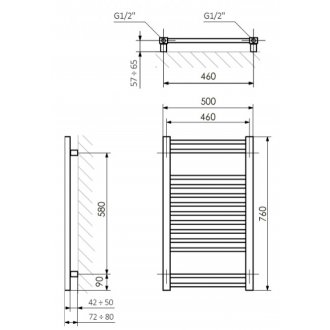 Полотенцесушитель электрический Terma Bone 760x500 белый матовый