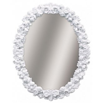 Зеркало овальное Tessoro Isabella TS-0044-W без фацета белый глянец
