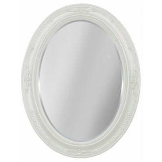 Зеркало овальное Tessoro Isabella TS-0047-W с фацетом белый глянец