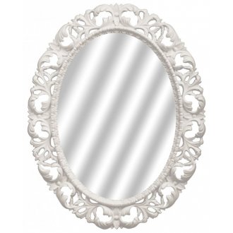 Зеркало овальное Tessoro Isabella TS-102101-W без фацета, белый глянец