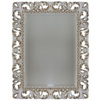 Зеркало прямоугольное Tessoro Isabella TS-0021-880-W/B белый глянец с бронзой