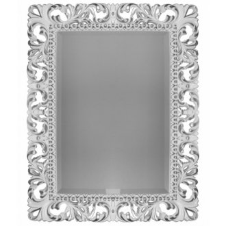 Зеркало прямоугольное Tessoro Isabella TS-0021-880-W/S белый глянец с серебром