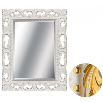 Зеркало прямоугольное Tessoro Isabella TS-0023-750-W/G белый глянец с золотом