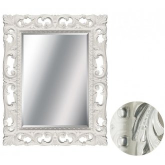 Зеркало прямоугольное Tessoro Isabella TS-0023-750-W/S белый глянец с серебром