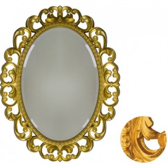 Зеркало овальное Tessoro Isabella TS-10760-G/L с фацетом, золото