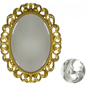 Зеркало овальное Tessoro Isabella TS-107601-W/S без фацета, белый глянец с серебром