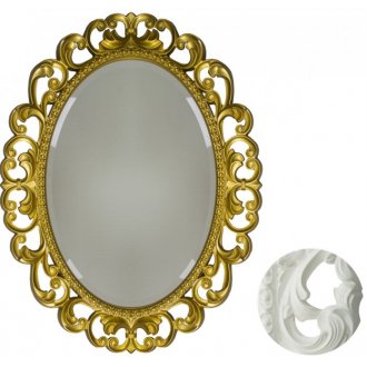Зеркало овальное Tessoro Isabella TS-107601-W без фацета, белый глянец