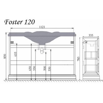 Мебель для ванной напольная Tessoro Foster 120 белая