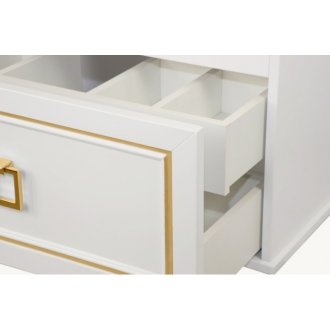 Мебель для ванной подвесная Tessoro Foster 80 белая с патиной золото