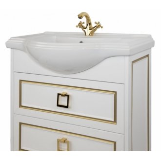 Мебель для ванной напольная Tessoro Foster 80 белая с патиной золото