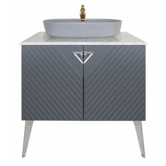 Мебель для ванной напольная Tessoro Gala 80 с дверцами серая