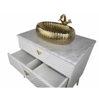 Мебель для ванной напольная Tessoro Gala 80 с яшиками белая