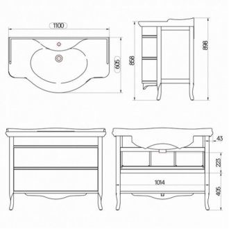 Мебель для ванной Tiffany World Armony Nuovo 2110 графит