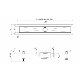 Душевой лоток Timo Drain System DS230107/00