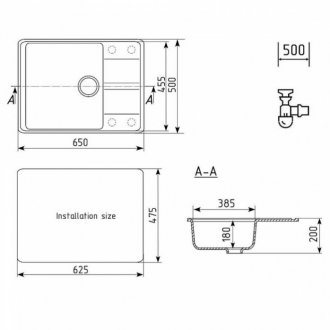 Мойка кухонная Ulgran Quartz Prima 650-03