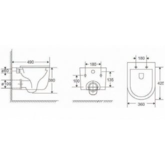 Унитаз безободковый Veconi Leggero VCN3-49T