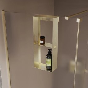 Полка для душевого ограждения Veconi Grange золото брашинг