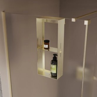Полка для душевого ограждения Veconi Grange золото брашинг