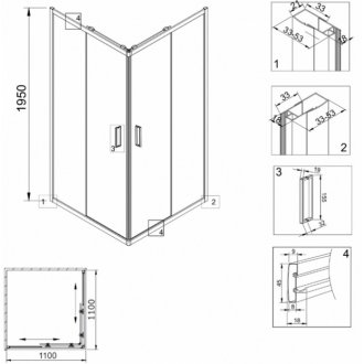 Душевой уголок Veconi Rovigo RV-11 110x110