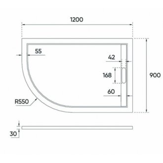 Поддон из искусственного камня Veconi Tezeo TZ06 120x90