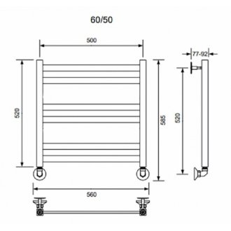 Полотенцесушитель водяной Veconi Vero-B 50/60 графит