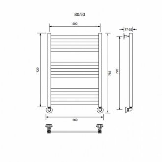 Полотенцесушитель водяной Veconi Vero-B 50/80 черный