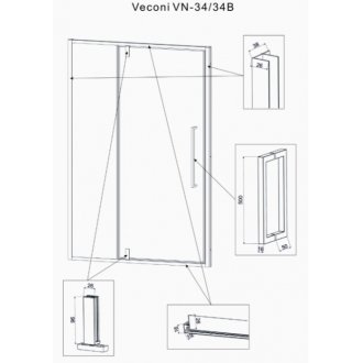 Душевая дверь Veconi Vianno VN-34 100 см