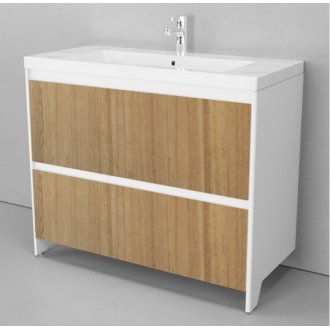 Мебель для ванной Velvex Klaufs 100.2D.1Y напольная белая-шатанэ